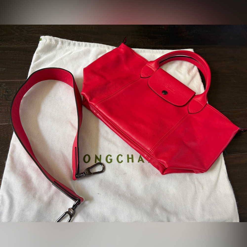 Longchamp Le Pliage Leather (made in France) -New & Authentic - Picture 13 of 13